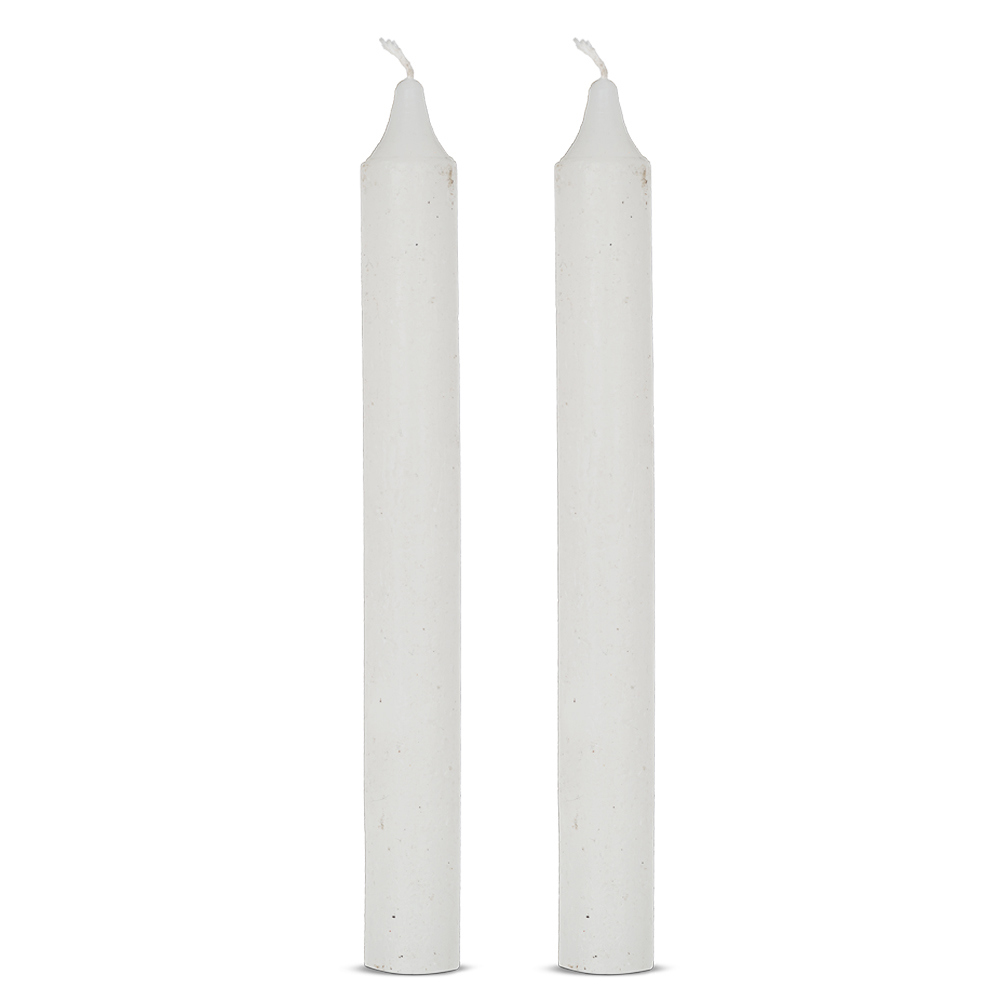 Nkuku Rustic Soy Blend Dinner Candle White Set of 2
